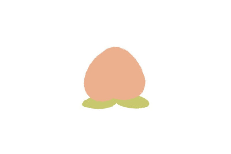 可爱水果简笔画大全 甜甜水蜜桃怎么画-图2