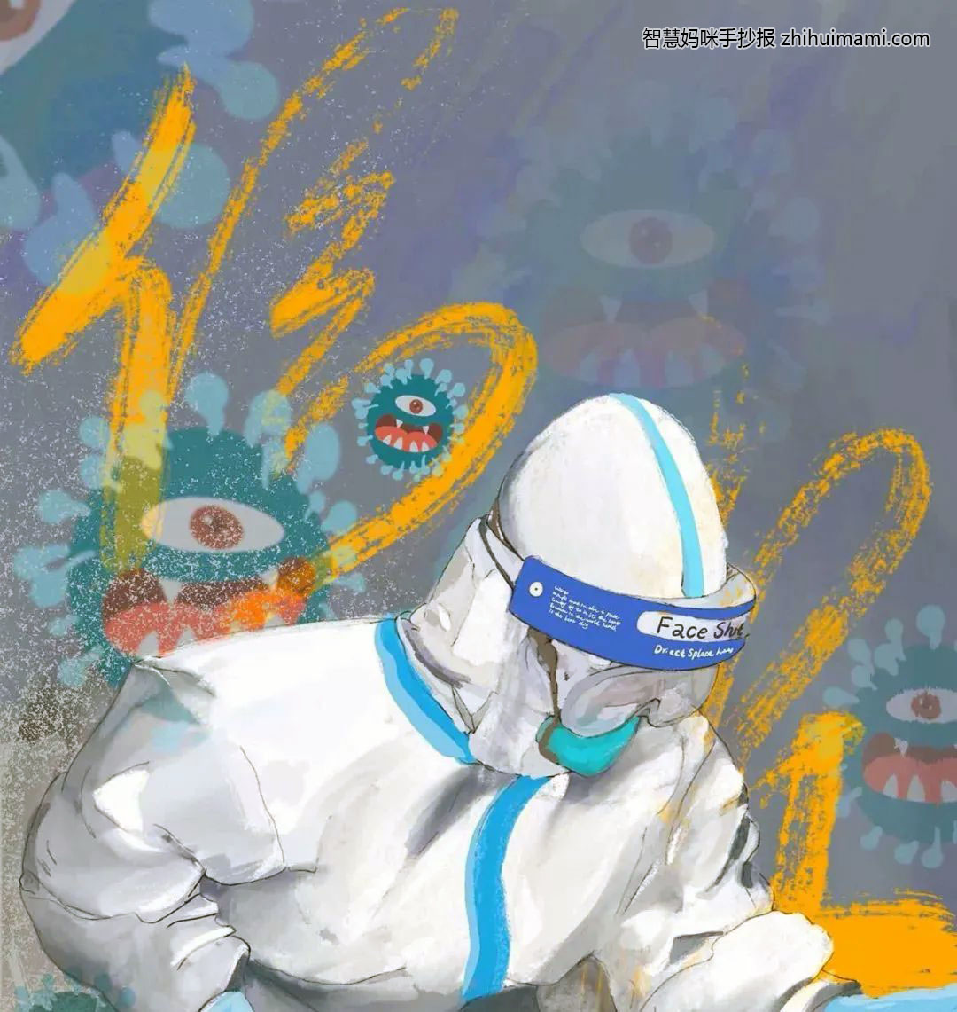 3张漂亮的抗疫儿童绘画作品-图1