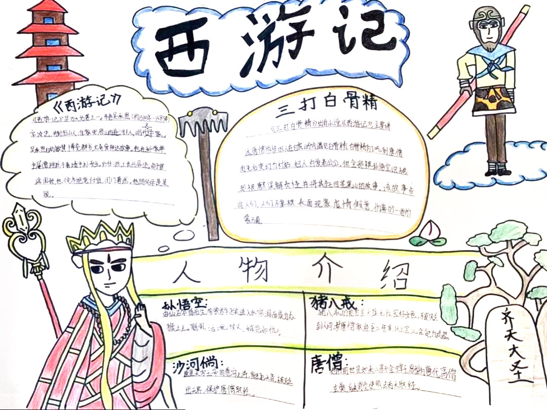 初一西游记手抄报绘画（10张）-图8