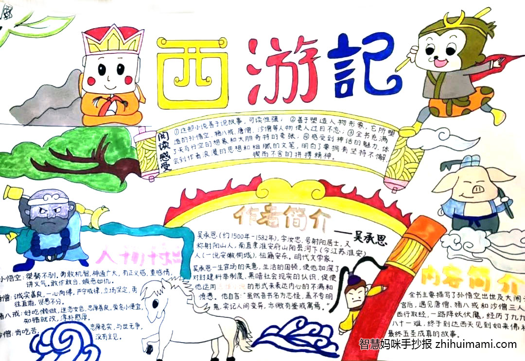 西游记好书推荐手抄报绘画-图4