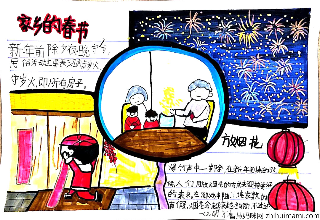 迎新年主题手抄报小学生画-图1