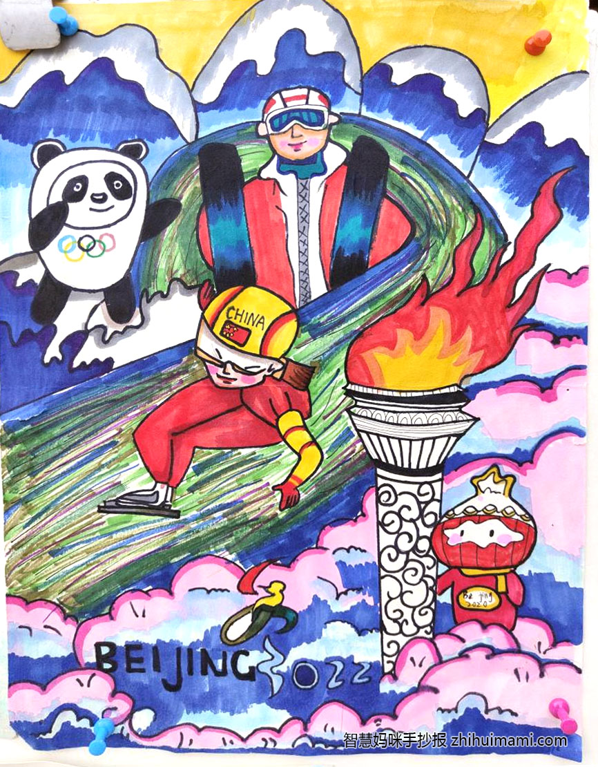 “助力冬奥，为中国健儿加油”主题绘画（9张）-图5