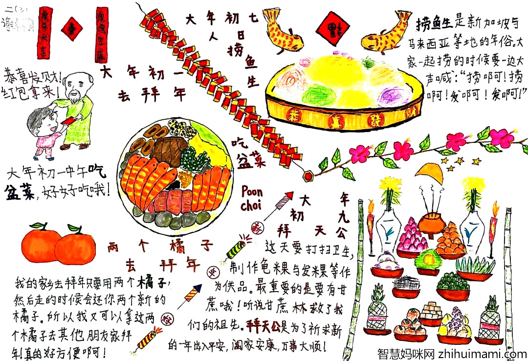 反应家乡欢庆春节的手抄报8张-图5