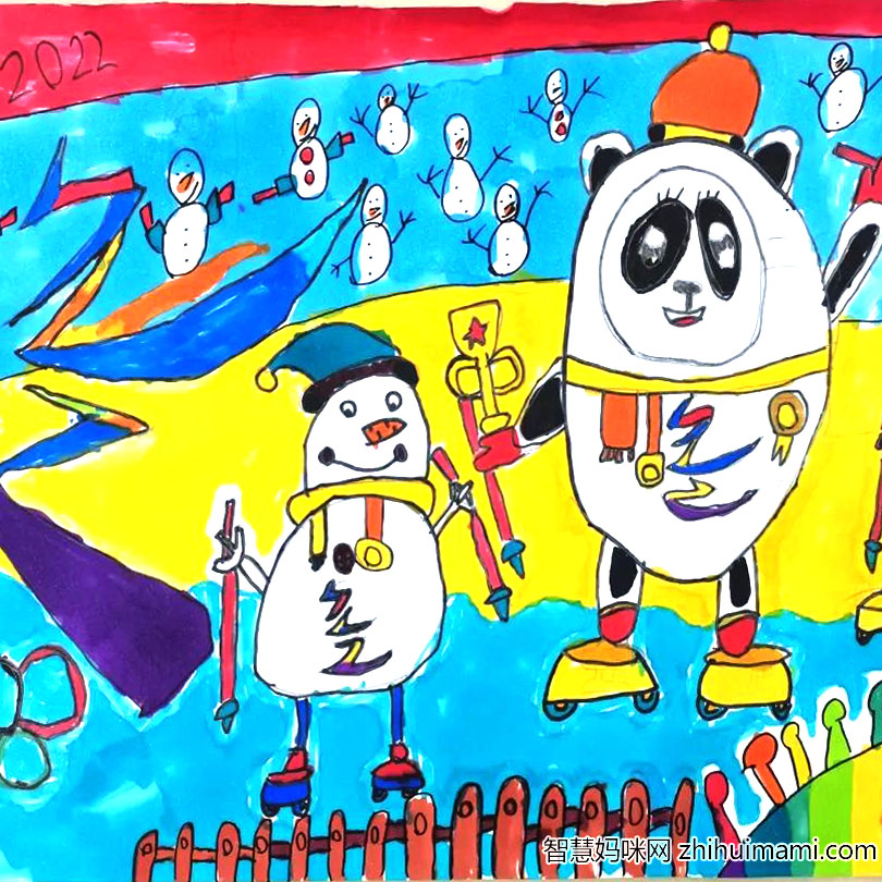 童“画”冬奥主题绘画作品展示-图5