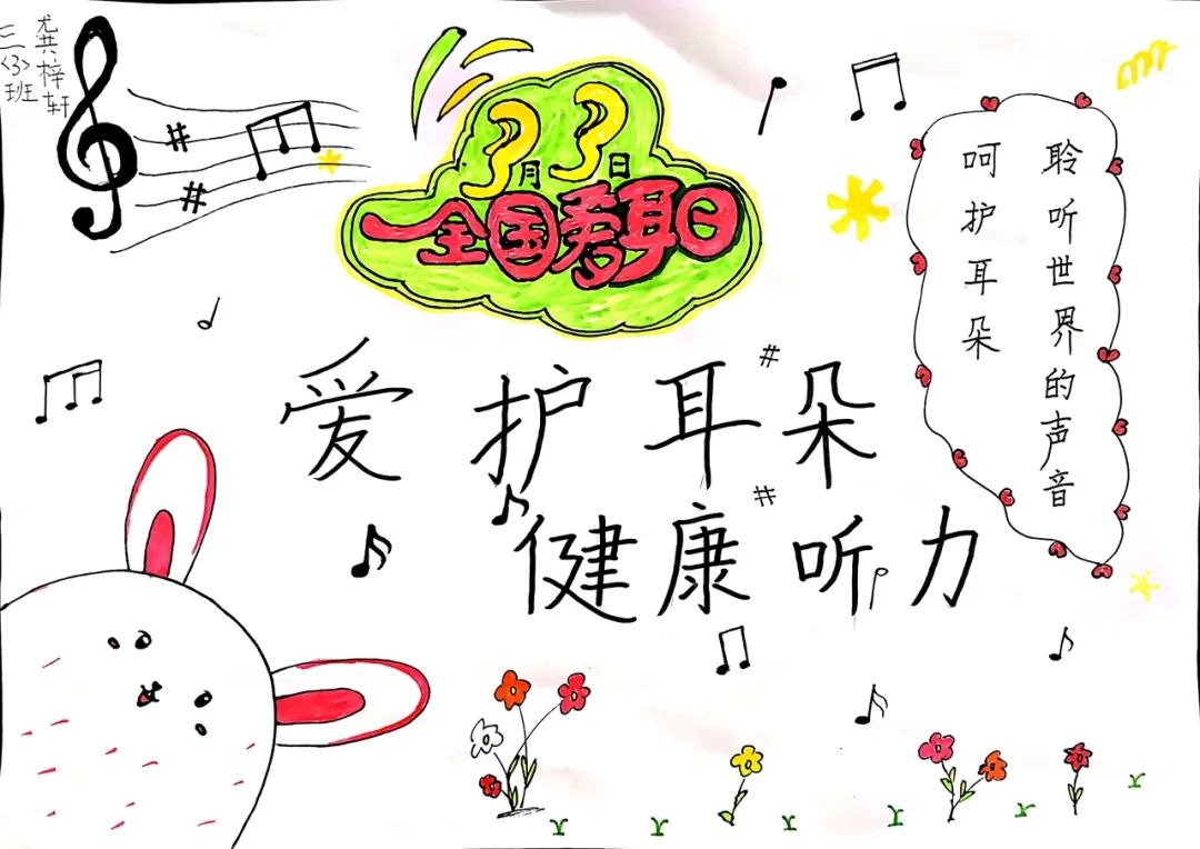 3月3日爱耳护耳儿童绘画-图2