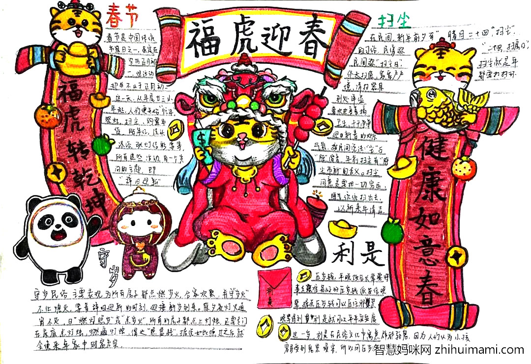 7张关于家乡的春节习俗手抄报-图1