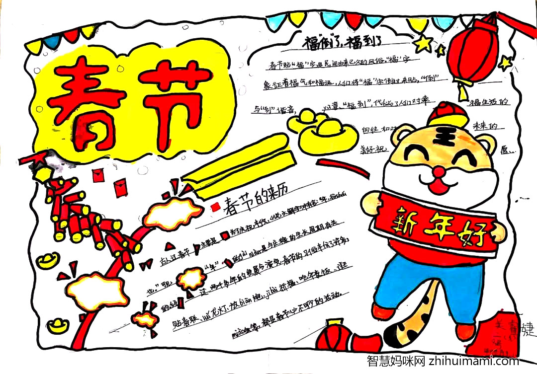 家乡的过年习俗手抄报6张-图1