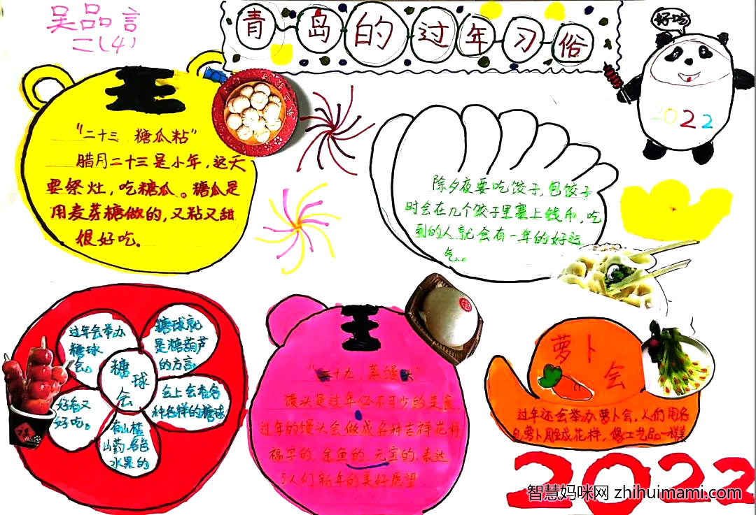 家乡的过年习俗手抄报6张-图5