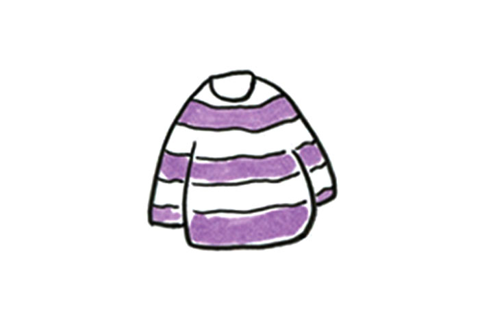 衣服简笔画大全 条纹衫怎么画