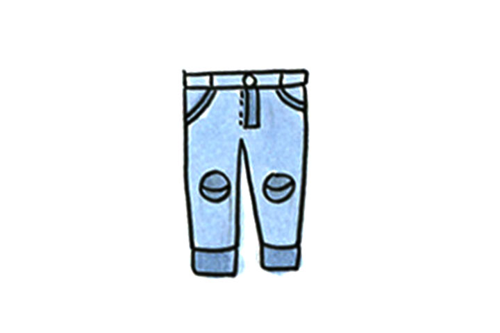 衣物简笔画大全 牛仔裤怎么画