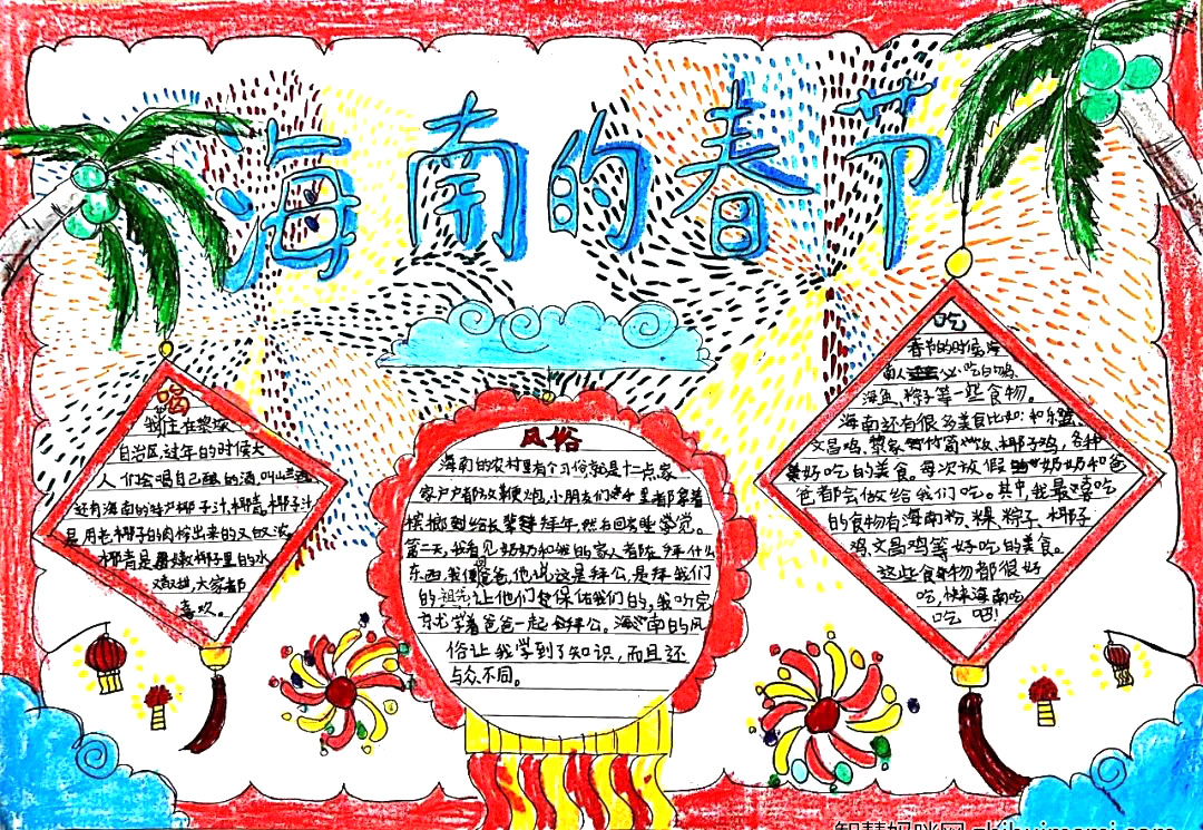 最能体现家乡的春节手抄报8张-图5