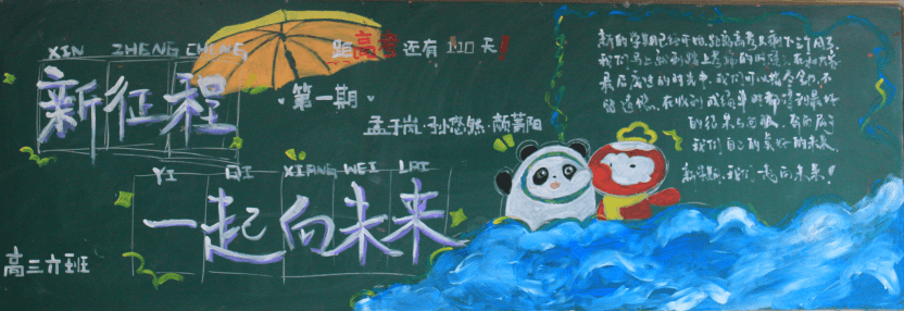 “新征程 一起向未来”主题黑板报绘画-图6