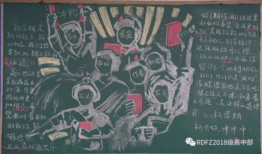 高中生新学期新征程主题黑板报-图3