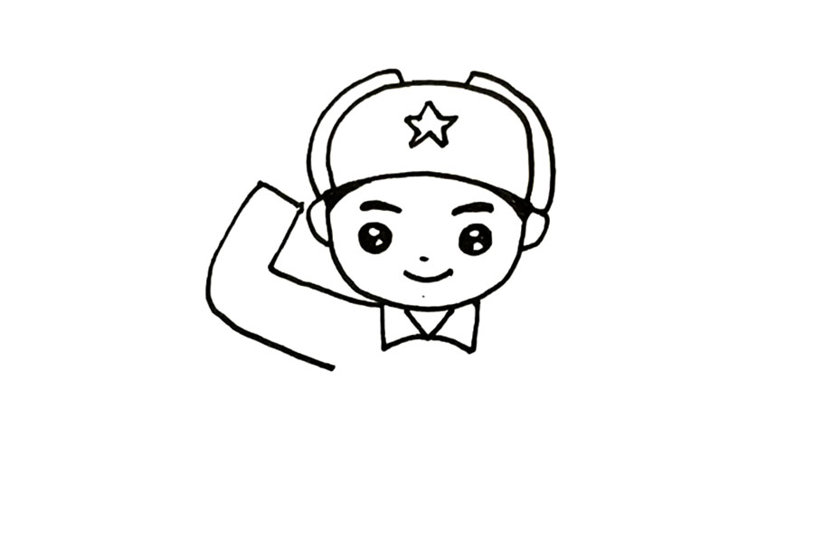 学习雷锋简笔画怎么画-图5