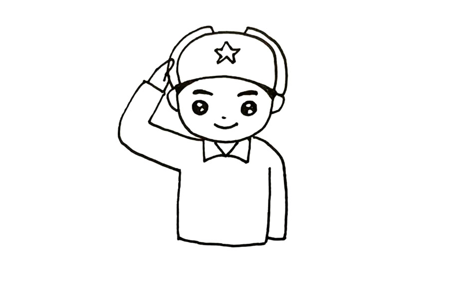 学习雷锋简笔画怎么画-图6