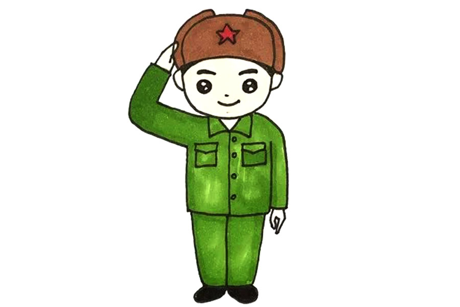 学习雷锋简笔画怎么画