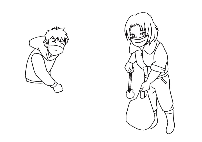 美化环境公益主题简笔画 捡垃圾-图3