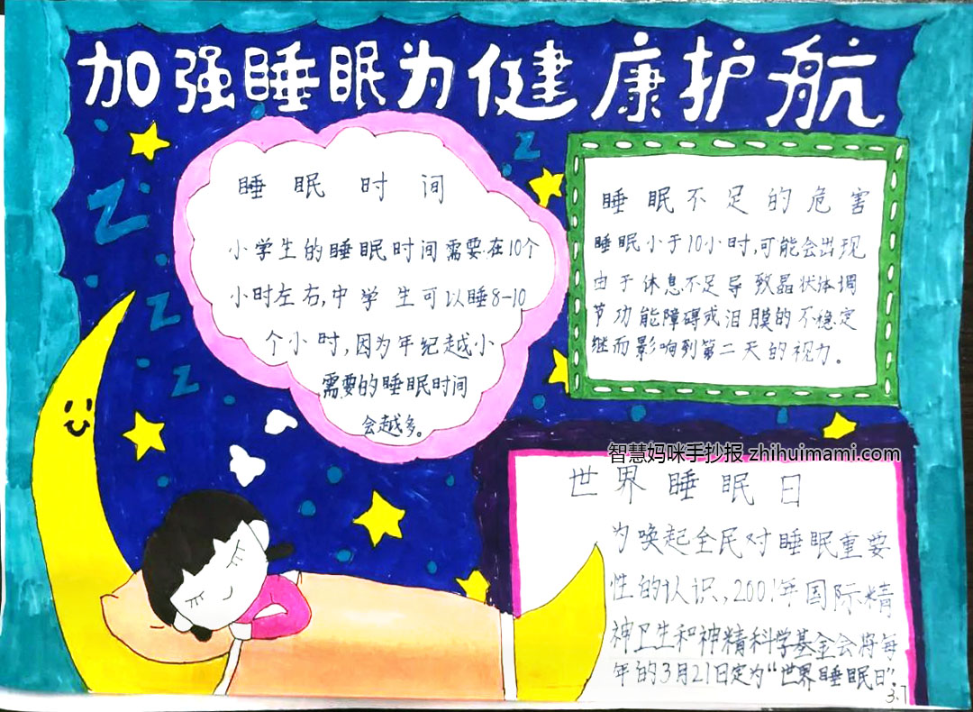 “远离手机 远离熬夜”主题手抄报（9张）-图1