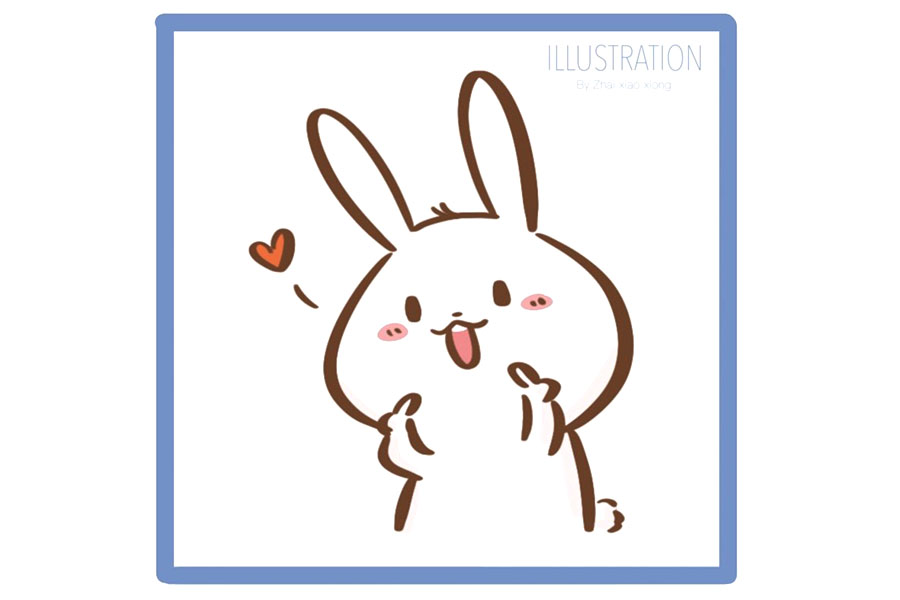 兔子简笔画大全 可爱兔子表情简笔画-图2