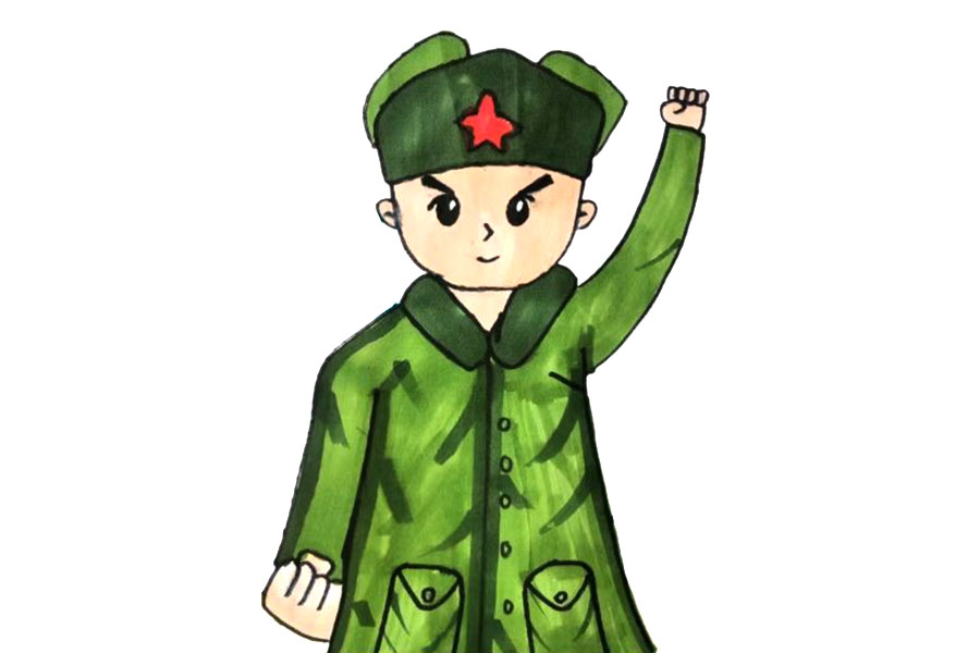 学习雷锋简笔画绘画素材-图6