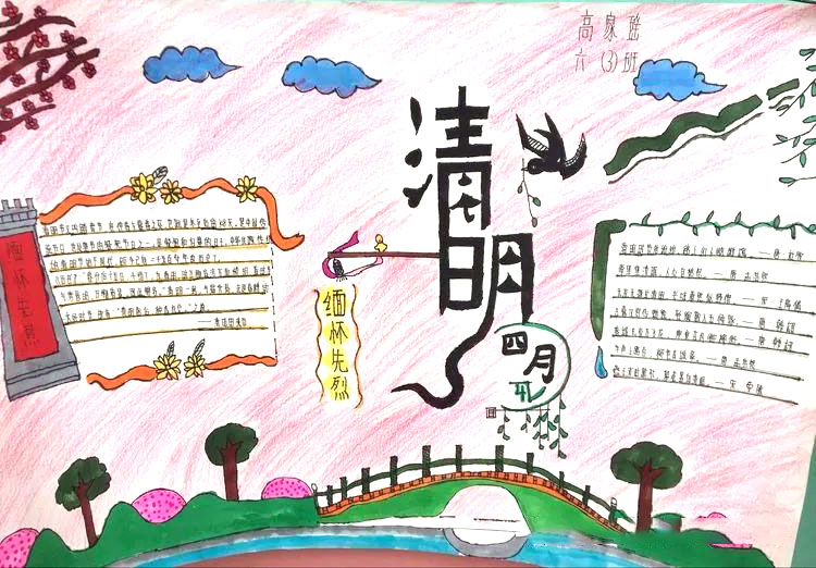 清明踏青的手抄报怎么画-图3