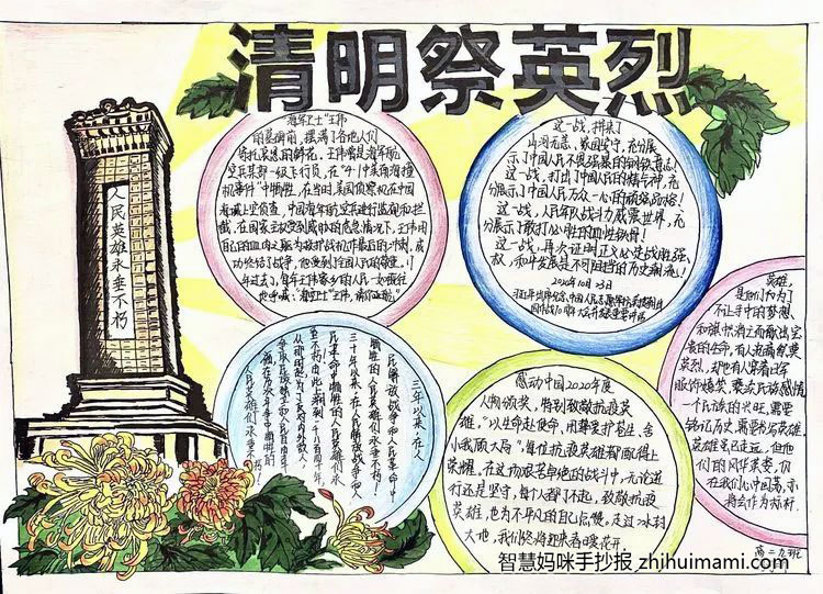 高中生清明祭英烈手抄报图片（8张）-图3