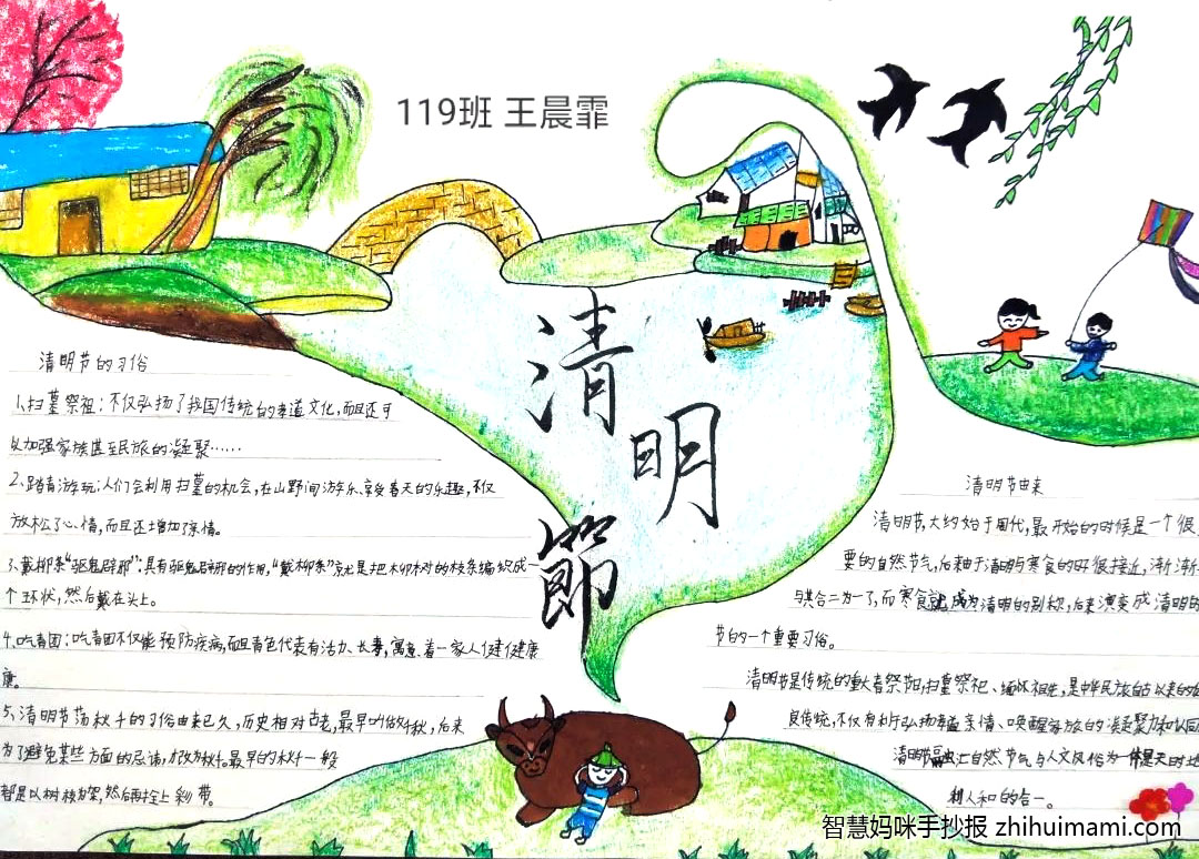 小学生清明节手抄报简单字少（8张）-图1