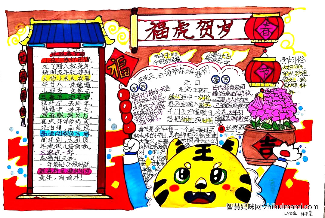 家乡的春节主题手抄报7张-图1