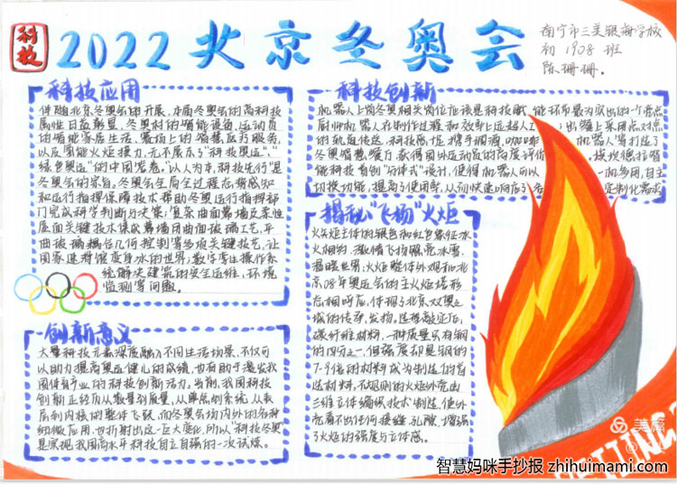 2022科技冬奥主题手抄报（9张）-图2