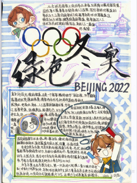 10张以绿色冬奥为主题的手抄报-图4