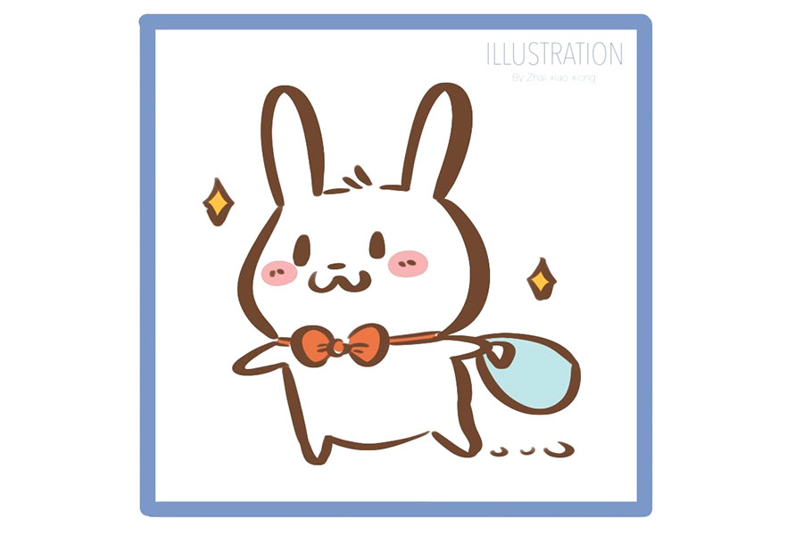 可爱小兔子表情简笔画大全-图7