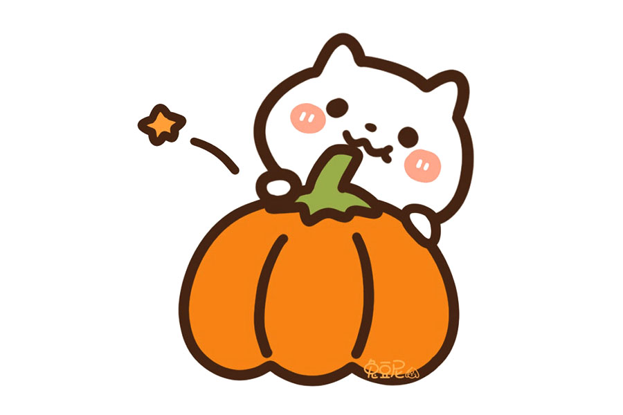 抱着食物的可爱动物简笔画图片-图2