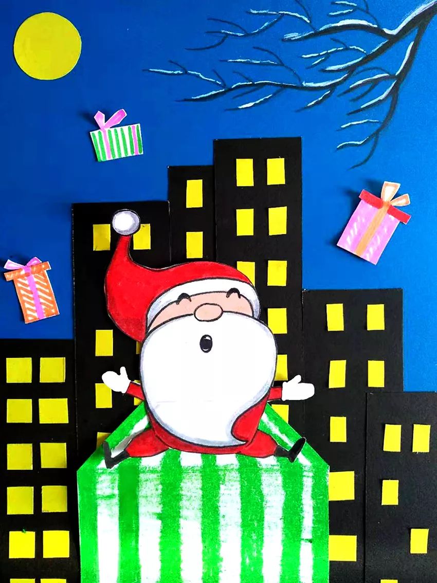 简单漂亮的圣诞老人儿童画