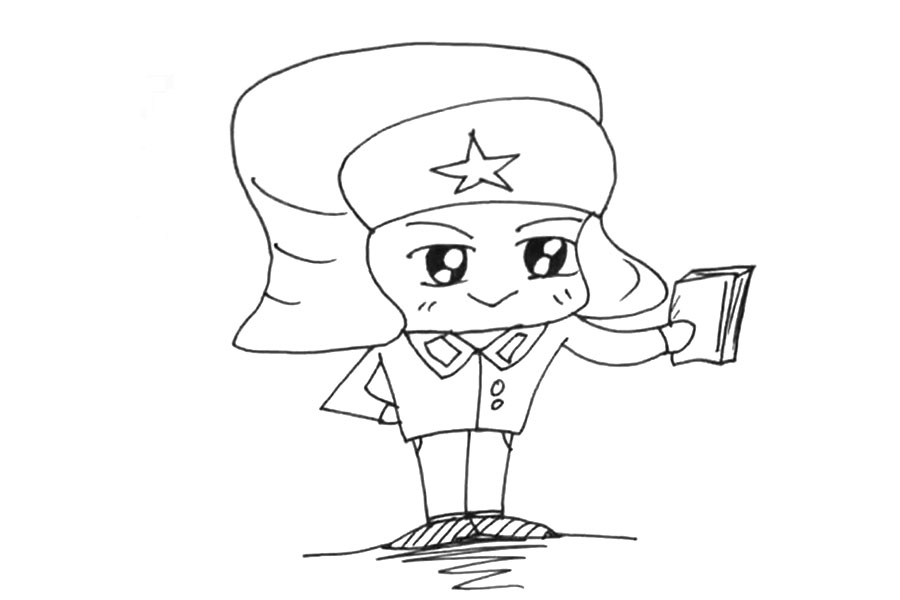 Q版爱学习的雷锋怎么画