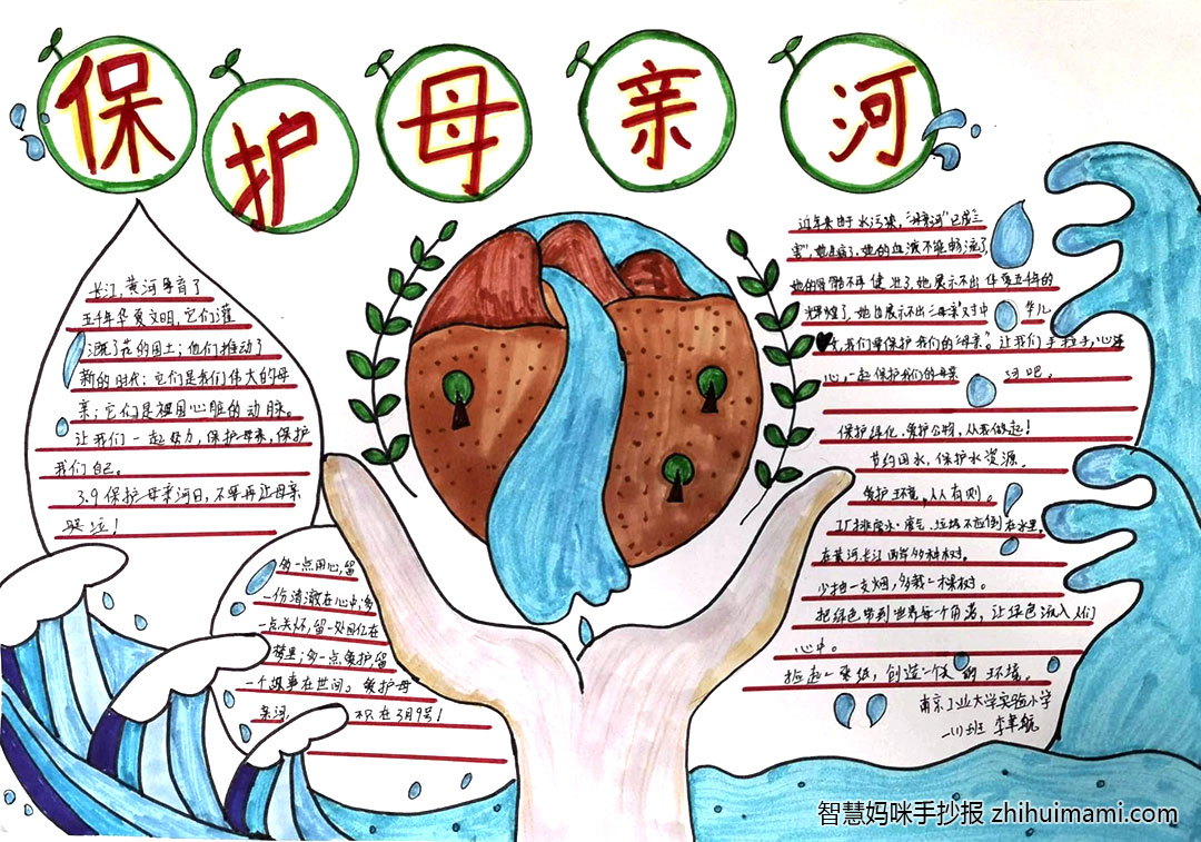 怎样画护母亲河手抄报-图3