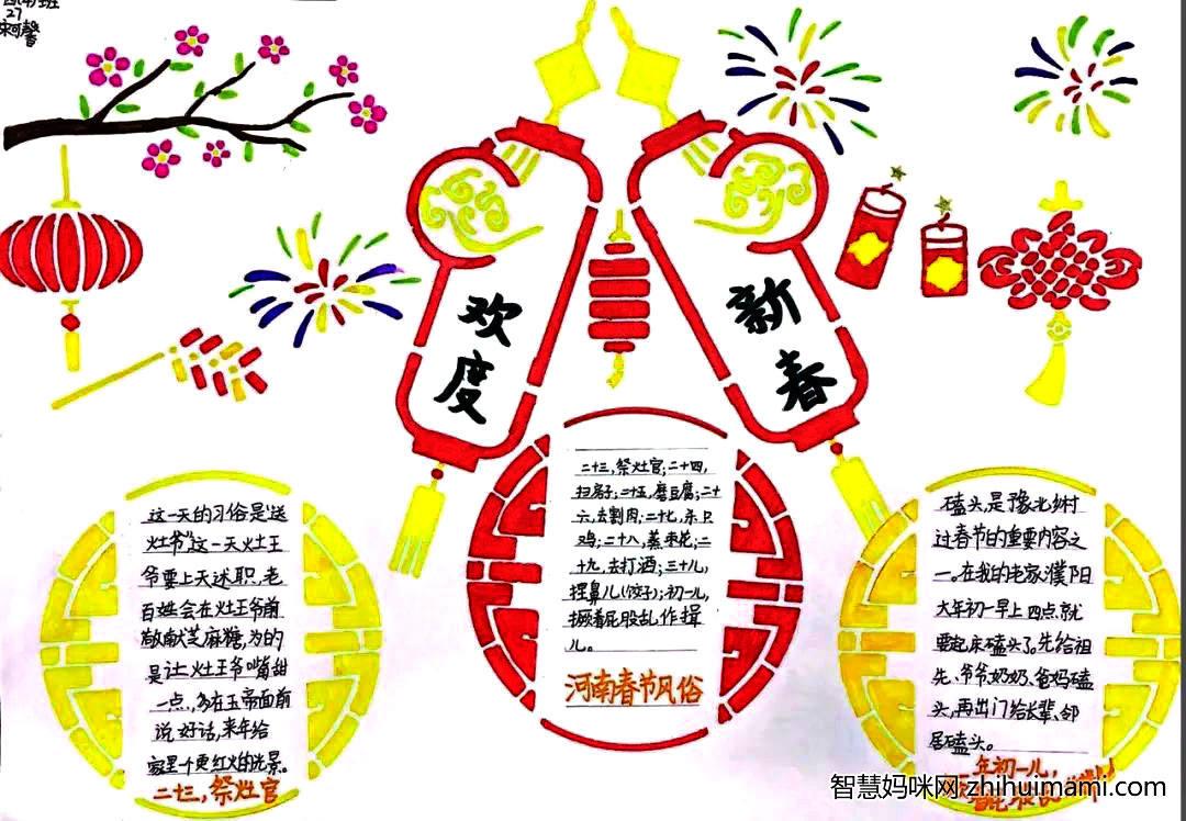 体现家乡春节习俗的手抄报7张-图4