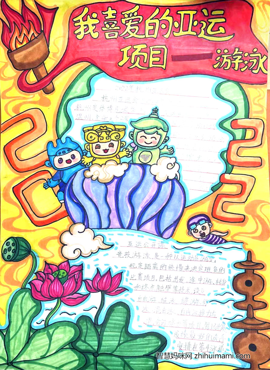 喜迎2022亚运会英语手抄报（9张）-图4