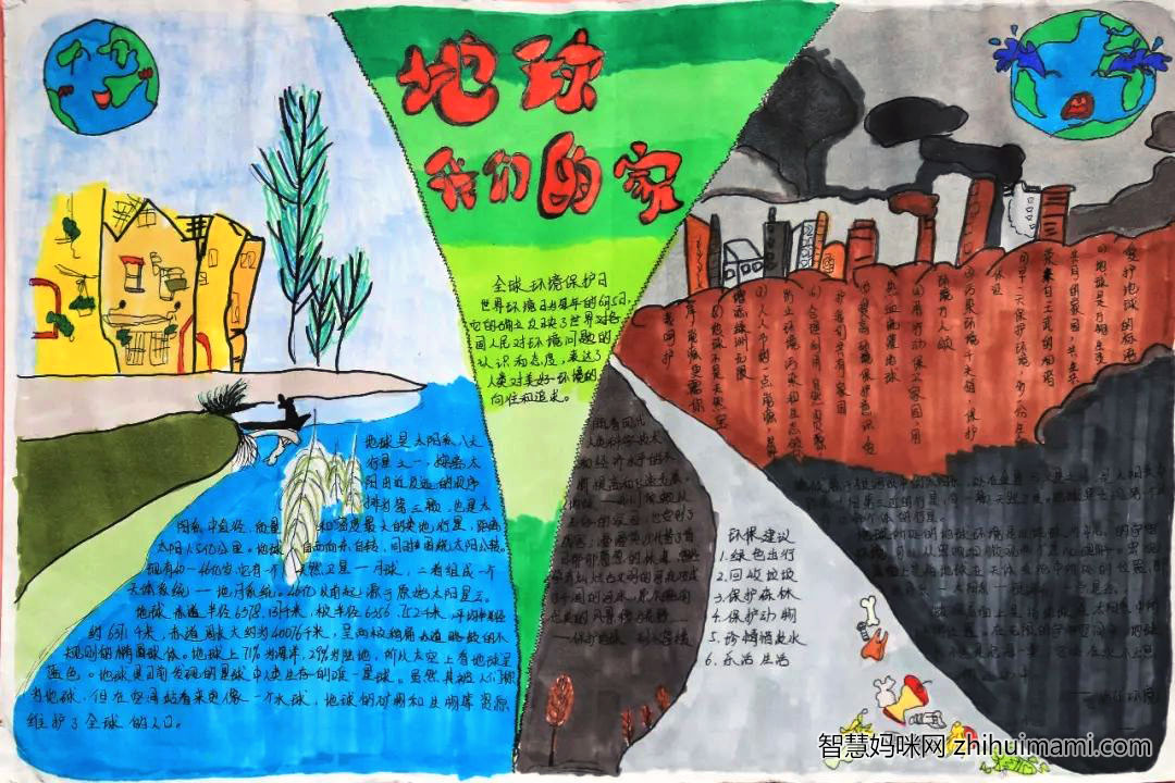 节约用纸保护环境手抄报绘画-图3