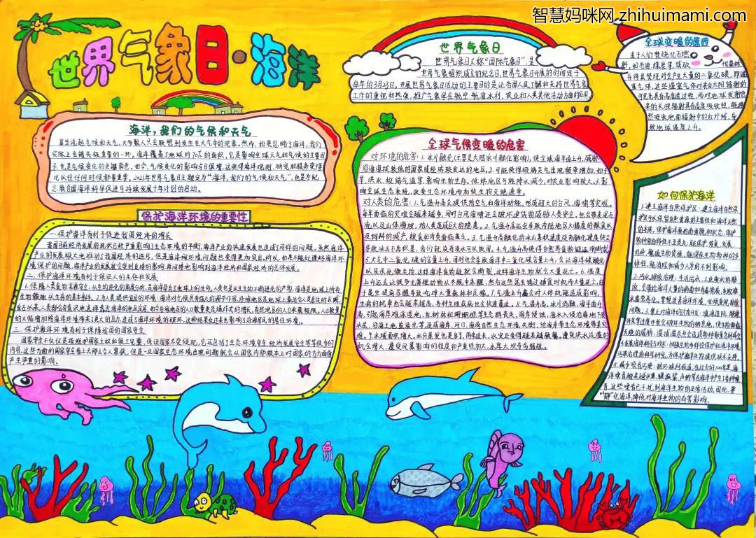 气象与海洋主题手抄报一等奖（8张）-图1
