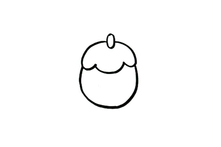 步骤2：画出草莓整体轮廓。