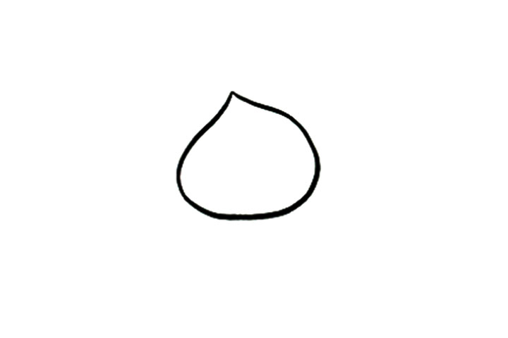 步骤1：画出桃子的轮廓。