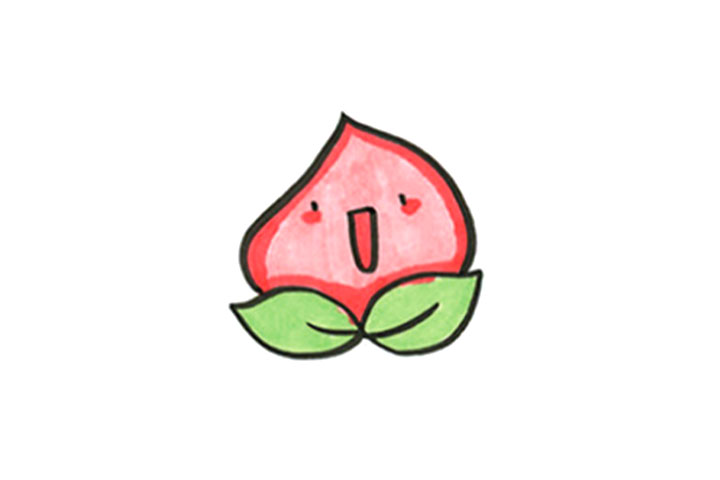 卡通桃子怎么画