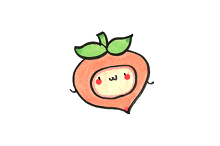 可爱桃子宝宝简笔画画法步骤