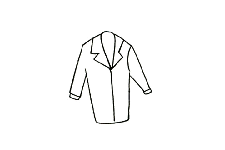 步骤2：画出大衣轮廓。