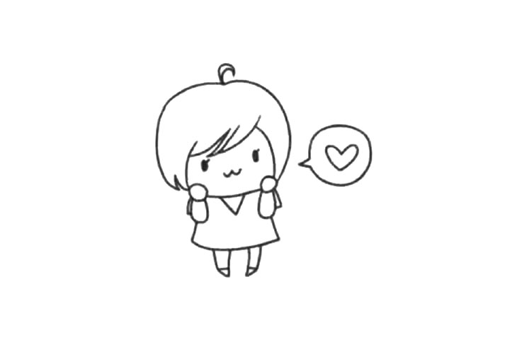 卖萌小女孩怎么画-图3