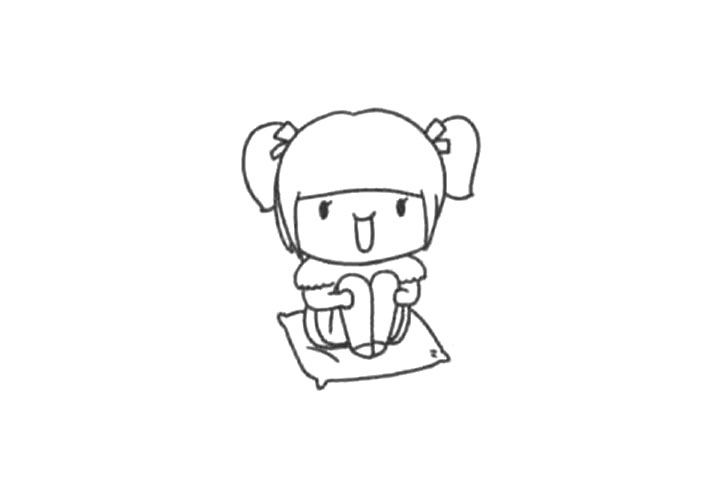 坐着的小女孩怎么画-图3