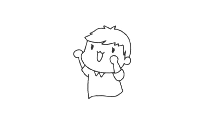 运动人物简笔画 打篮球的小男孩-图2