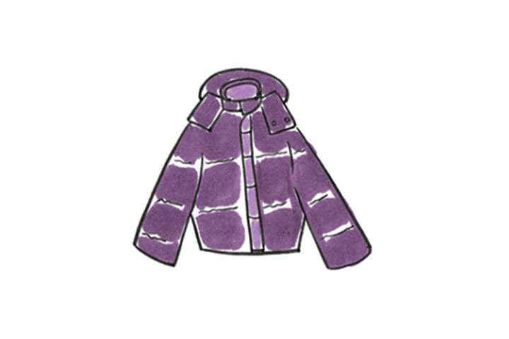 短款羽绒服怎么画