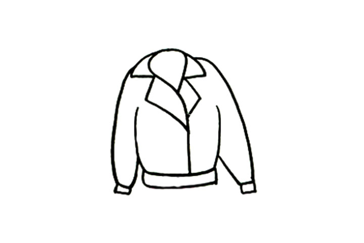 步骤2：画出皮衣夹克的轮廓。