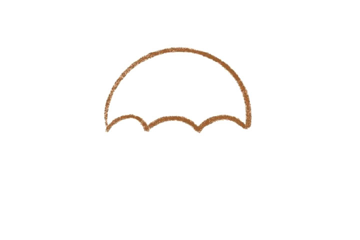 彩虹小雨伞怎么画-图1